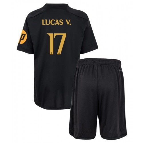 Fotbalové Dres Real Madrid Lucas Vazquez #17 Dětské Alternativní 2023-24 Krátký Rukáv (+ trenýrky)